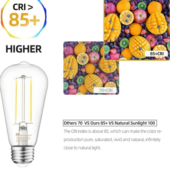 Vintage E26 LED Light Bulb, Glass ST21 Ampoule Vintage Antique Edison Style - Picture 6 of 7